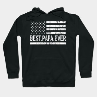 Father's Day Best Papa Ever with US American Flag Hoodie